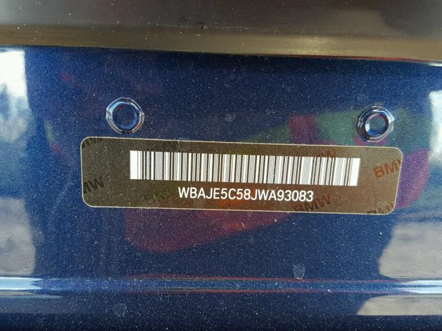 WBAJE5C58JWA93083 - 2018 BMW 540 I BLUE photo 9