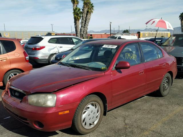 KMHDN45D33U647913 - 2003 HYUNDAI ELANTRA GL RED photo 2