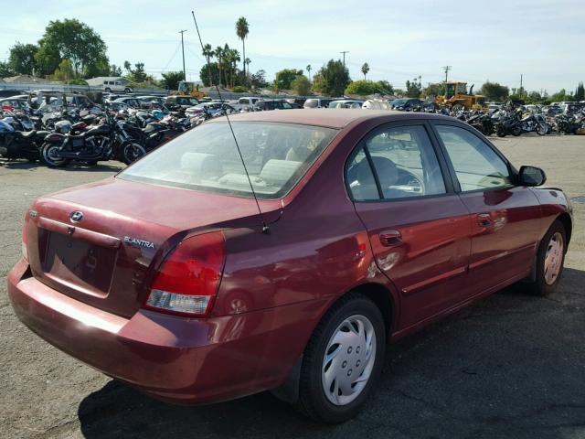 KMHDN45D33U647913 - 2003 HYUNDAI ELANTRA GL RED photo 4