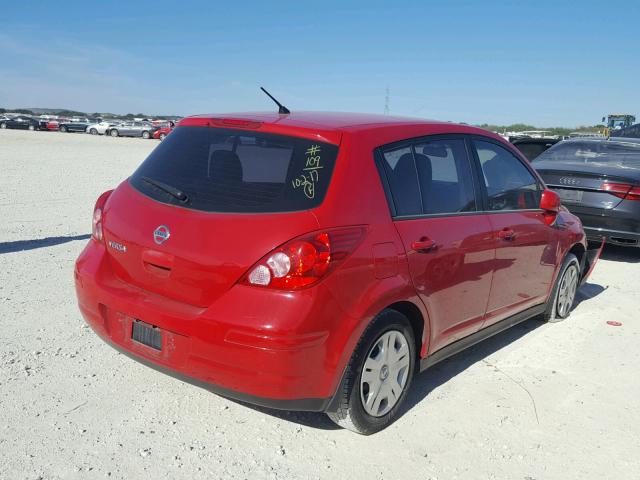 3N1BC1CPXBL455204 - 2011 NISSAN VERSA S RED photo 4