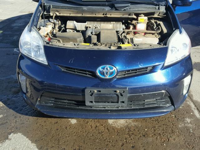 JTDKN3DU5C1500839 - 2012 TOYOTA PRIUS BLUE photo 7