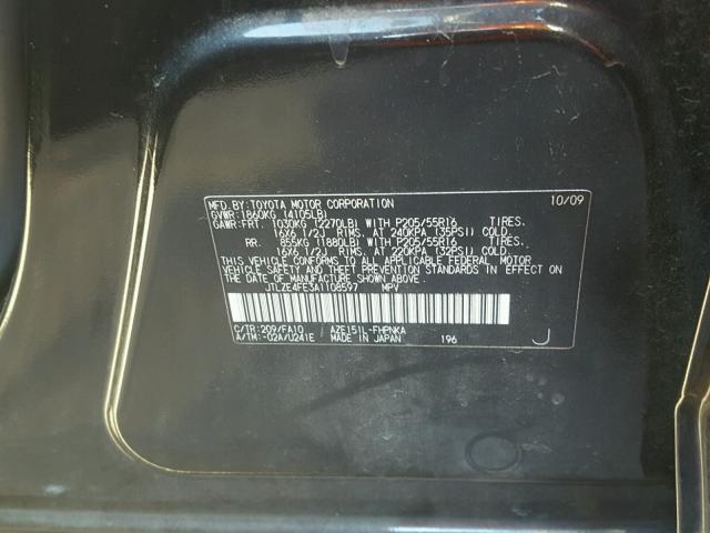 JTLZE4FE3A1108597 - 2010 TOYOTA SCION XB 黑色 照片 10