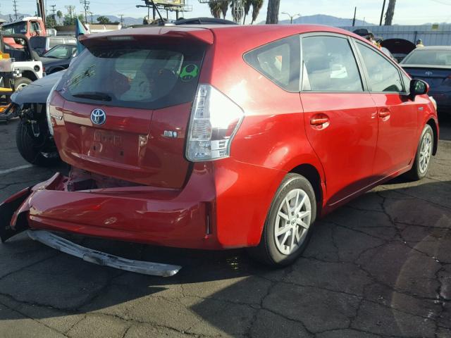 JTDZN3EU1D3263429 - 2013 TOYOTA PRIUS V RED photo 4