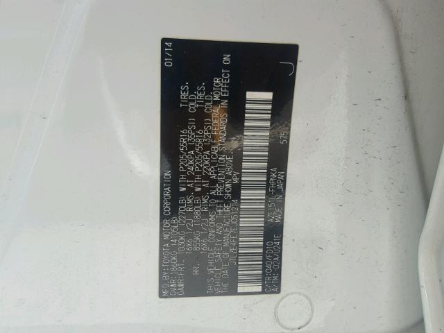 JTLZE4FE7EJ051214 - 2014 TOYOTA SCION XB თეთრი ფოტო 10