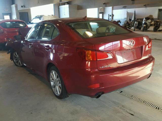 JTHCK262295033429 - 2009 LEXUS IS 250 RED photo 3