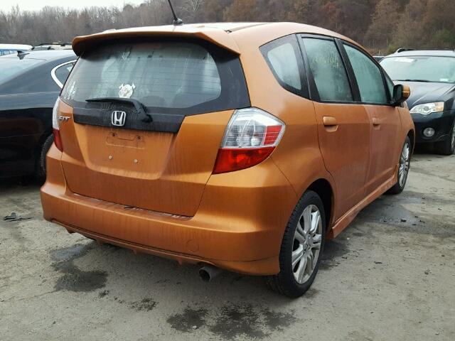 JHMGE8H58BS006729 - 2011 HONDA FIT SPORT ORANGE photo 4