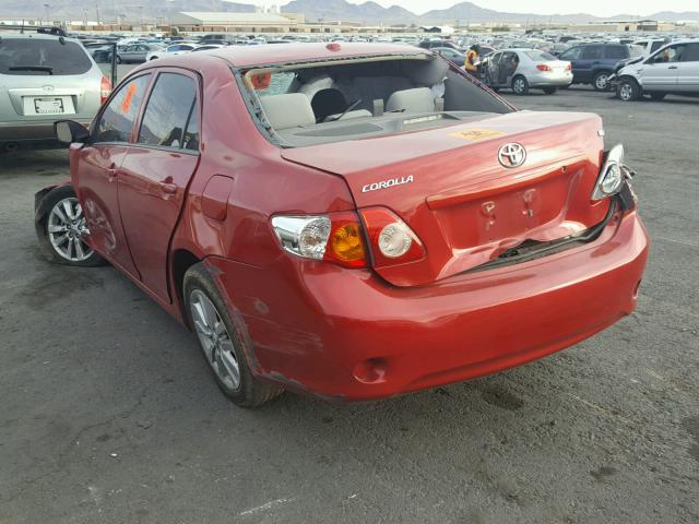 1NXBU4EE3AZ247642 - 2010 TOYOTA COROLLA BA RED photo 3