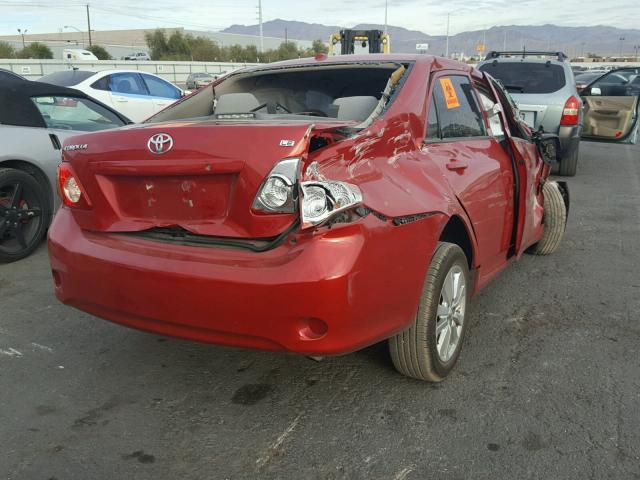 1NXBU4EE3AZ247642 - 2010 TOYOTA COROLLA BA RED photo 4