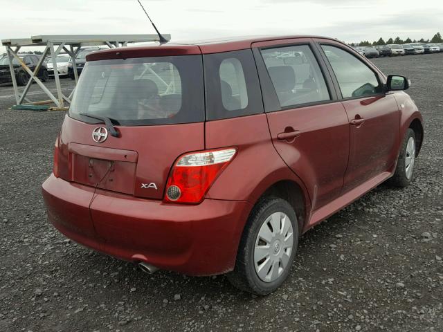 JTKKT624960161306 - 2006 TOYOTA SCION XA MAROON photo 4