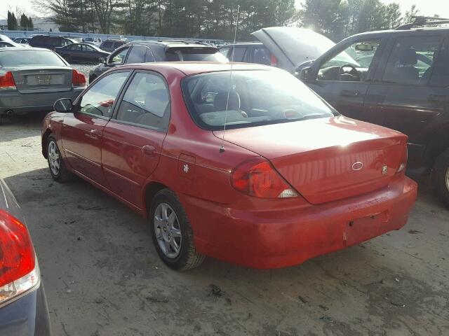 KNAFB121135267149 - 2003 KIA SPECTRA BA RED photo 3