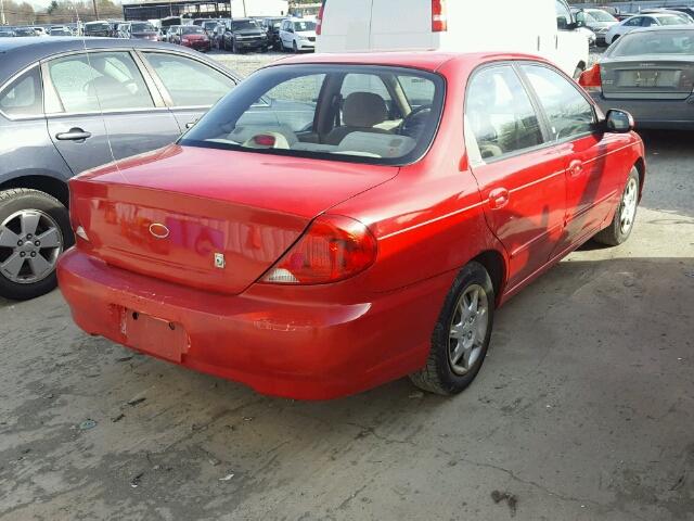 KNAFB121135267149 - 2003 KIA SPECTRA BA RED photo 4