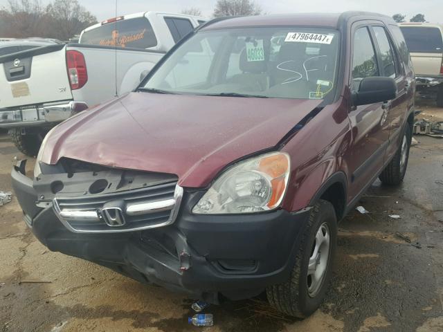 SHSRD68454U207313 - 2004 HONDA CR-V LX MAROON photo 2