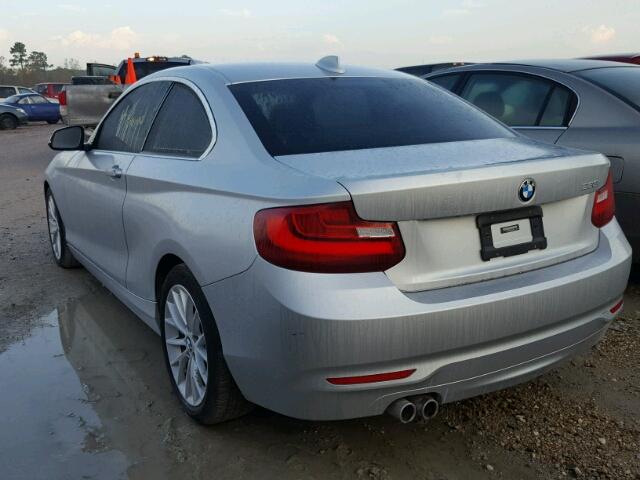 WBA1F5C51EV246490 - 2014 BMW 228 I SILVER photo 3