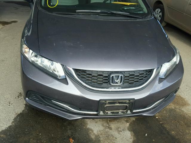 19XFB2F5XEE222918 - 2014 HONDA CIVIC LX GRAY photo 7