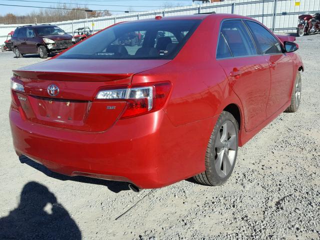 4T1BF1FK3CU635261 - 2012 TOYOTA CAMRY BASE RED photo 4