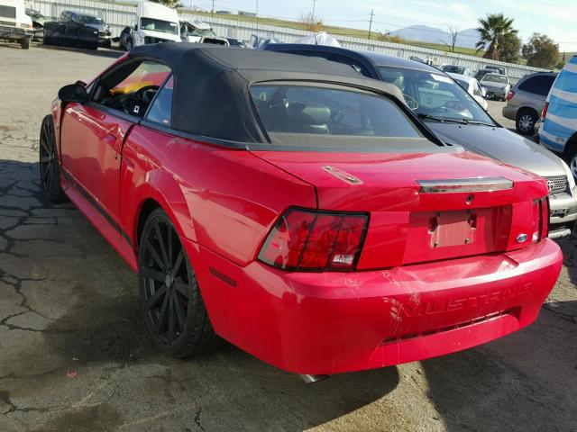1FAFP44412F107302 - 2002 FORD MUSTANG RED photo 3