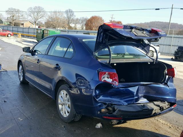 3VWDX7AJ5BM339900 - 2011 VOLKSWAGEN JETTA SE Mavi foto 3