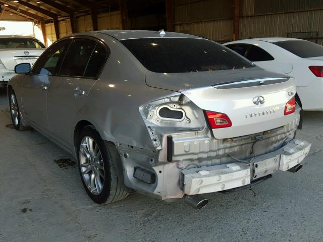 JNKBV61E38M206715 - 2008 INFINITI G35 SILVER photo 3