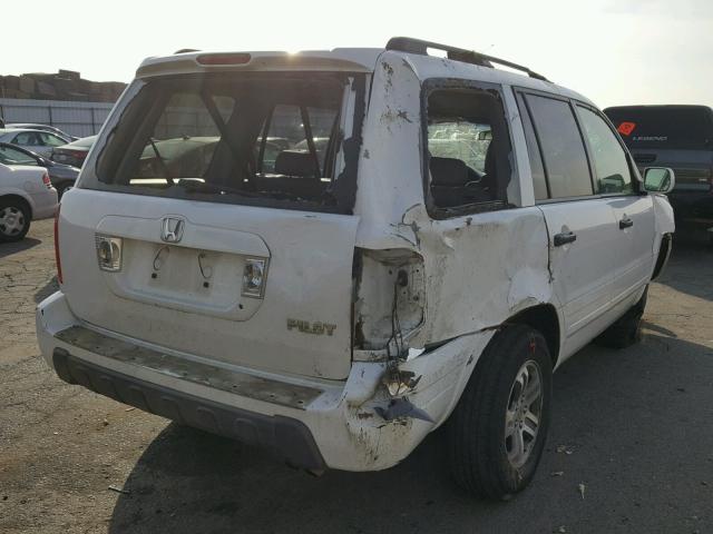 2HKYF185X4H614294 - 2004 HONDA PILOT EXL WHITE photo 4