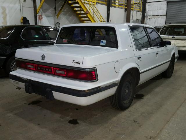 1B3XC46R8MD185871 - 1991 DODGE DYNASTY WHITE photo 4