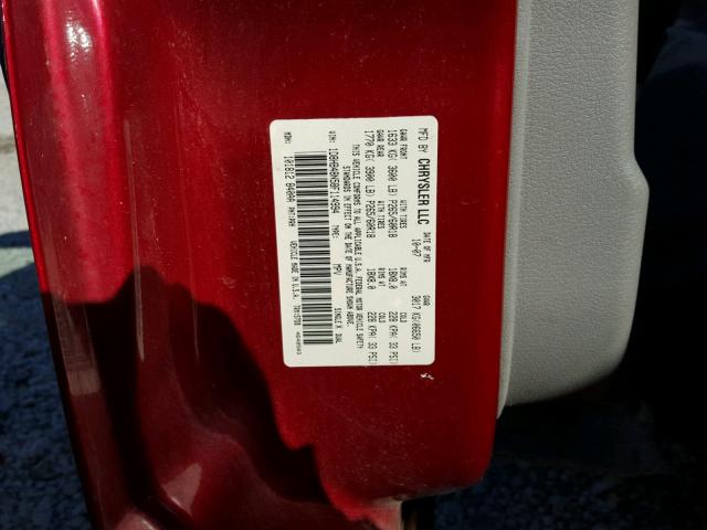 1D8HB48N58F114994 - 2008 DODGE DURANGO SL RED photo 10