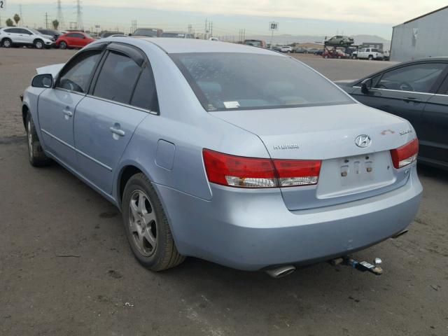 5NPEU46F26H109634 - 2006 HYUNDAI SONATA GLS BLUE photo 3