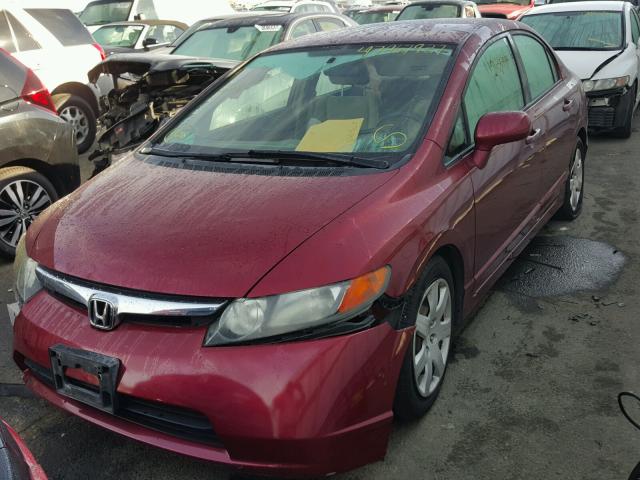 2HGFA16596H515892 - 2006 HONDA CIVIC LX RED photo 2