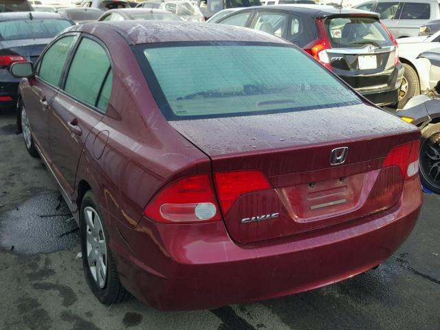 2HGFA16596H515892 - 2006 HONDA CIVIC LX RED photo 3