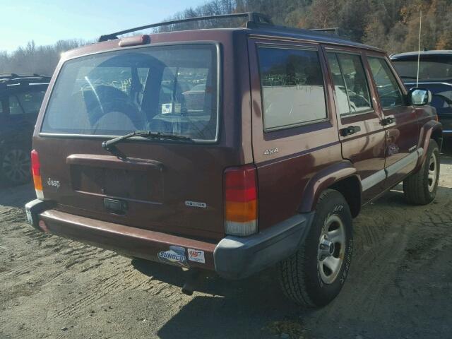 1J4FF48S31L623368 - 2001 JEEP CHEROKEE S MAROON photo 4