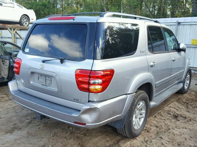 5TDZT34A64S227618 - 2004 TOYOTA SEQUOIA SR SILVER photo 4