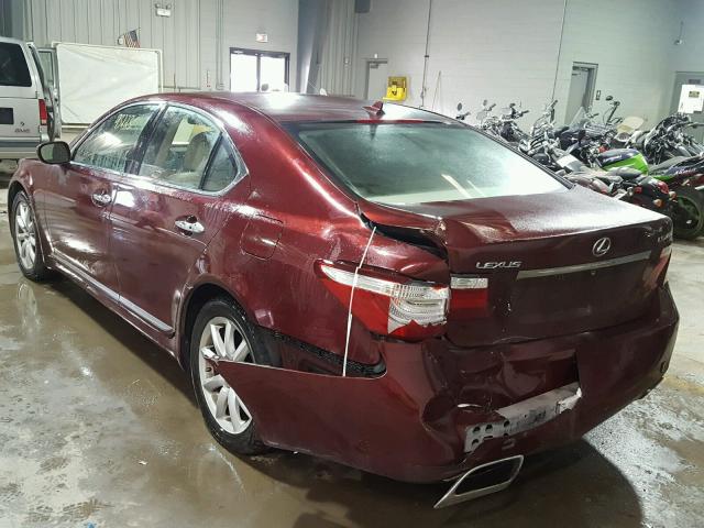 JTHBL46F575001644 - 2007 LEXUS LS 460 MAROON photo 3