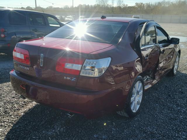 3LNHM26T47R659547 - 2007 LINCOLN MKZ MAROON photo 4