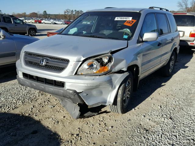 2HKYF18534H610569 - 2004 HONDA PILOT EXL SILVER photo 2