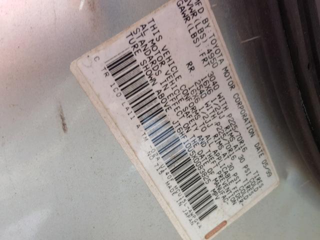 JT6HF10U5X0083825 - 1999 LEXUS RX 300 GRAY photo 10