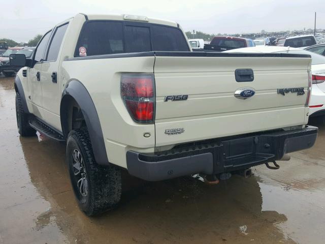 1FTFW1R64EFB76432 - 2014 FORD F150 SVT R CREAM photo 3