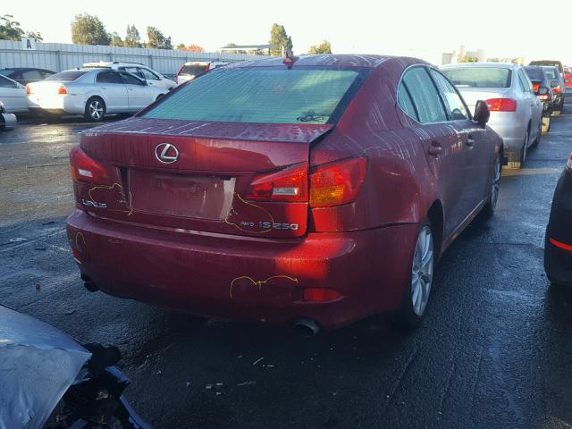 JTHCK262375009492 - 2007 LEXUS IS 250 RED photo 4