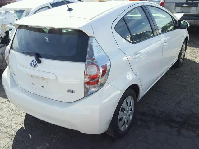 JTDKDTB31C1527159 - 2012 TOYOTA PRIUS C WHITE photo 4