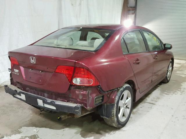 1HGFA16877L008150 - 2007 HONDA CIVIC EX RED photo 4