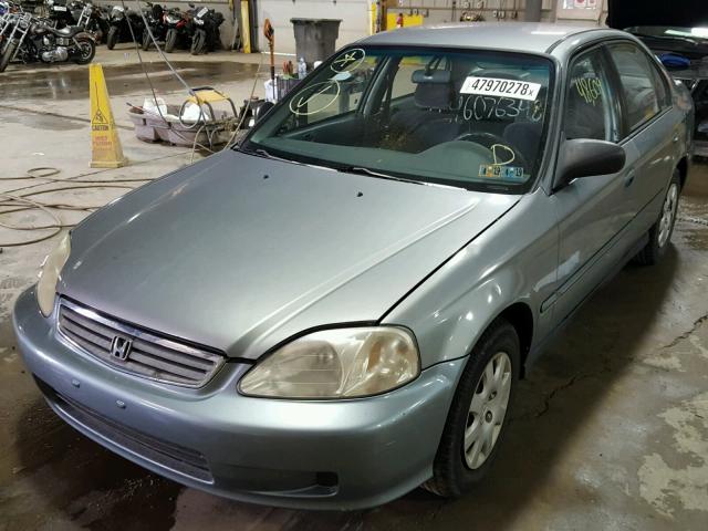 2HGEJ6619YH511494 - 2000 HONDA CIVIC BASE BLUE photo 2