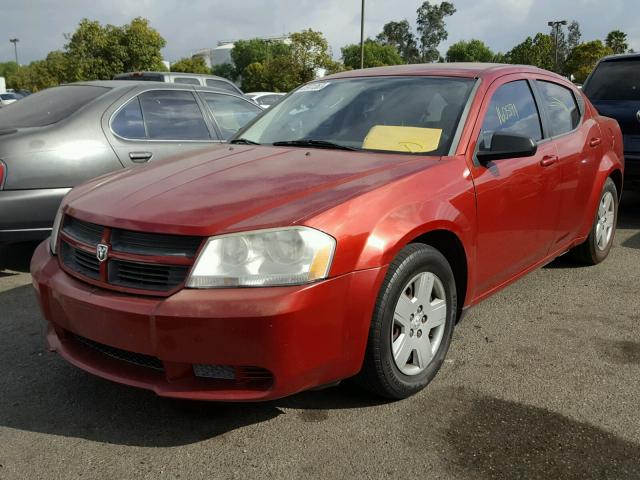 1B3LC46K48N653077 - 2008 DODGE AVENGER SE RED photo 2