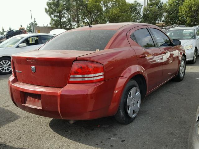 1B3LC46K48N653077 - 2008 DODGE AVENGER SE RED photo 4