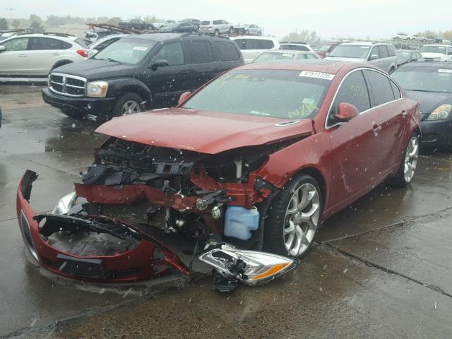 2G4GU5GX5E9320099 - 2014 BUICK REGAL GS RED photo 2