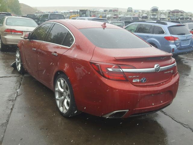 2G4GU5GX5E9320099 - 2014 BUICK REGAL GS RED photo 3