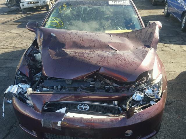 JTKDE167770193652 - 2007 TOYOTA SCION TC 勃艮第红 照片 7