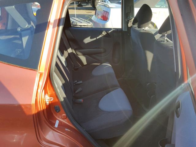 JHMGD37668S028494 - 2008 HONDA FIT SPORT ORANGE photo 6