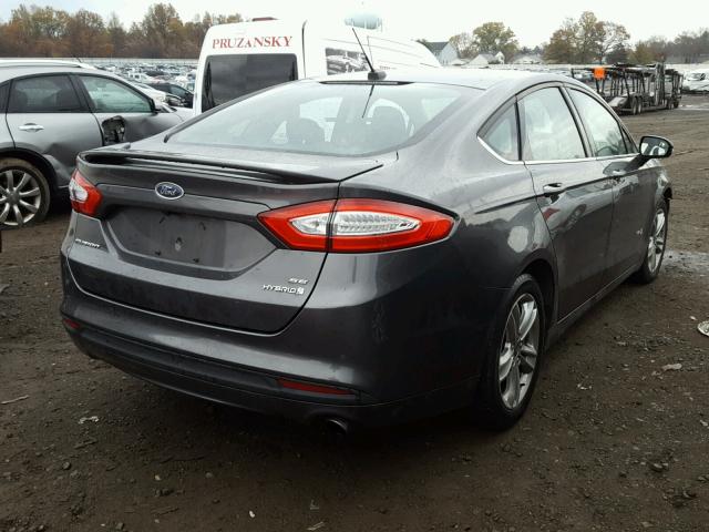 3FA6P0LU7GR129342 - 2016 FORD FUSION SE GRAY photo 4