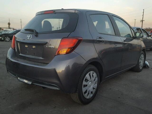 VNKKTUD35FA031637 - 2015 TOYOTA YARIS SILVER photo 4