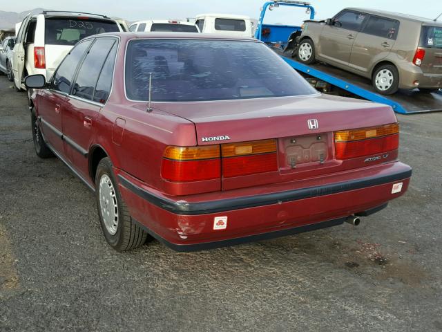 1HGCB7654LA171479 - 1990 HONDA ACCORD LX BURGUNDY photo 3