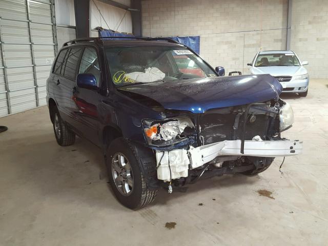 JTEEP21A360137927 - 2006 TOYOTA HIGHLANDER BLUE photo 1