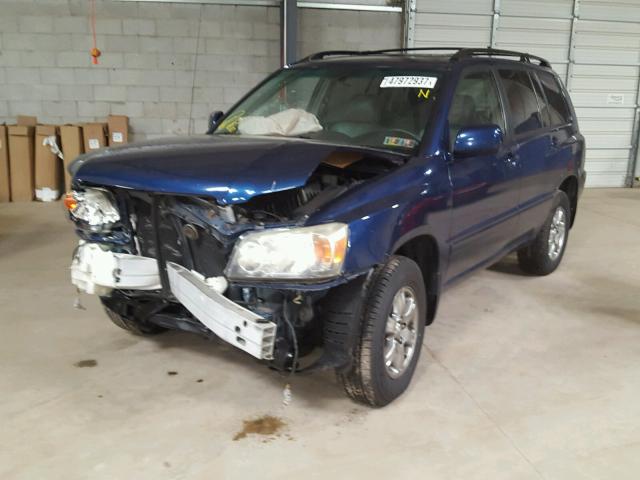 JTEEP21A360137927 - 2006 TOYOTA HIGHLANDER BLUE photo 2